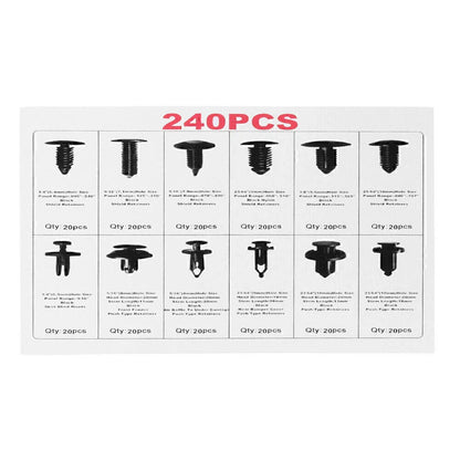 240 Pcs Plastic Push Pin Rivet Fasteners Clips for Car Auto Body
