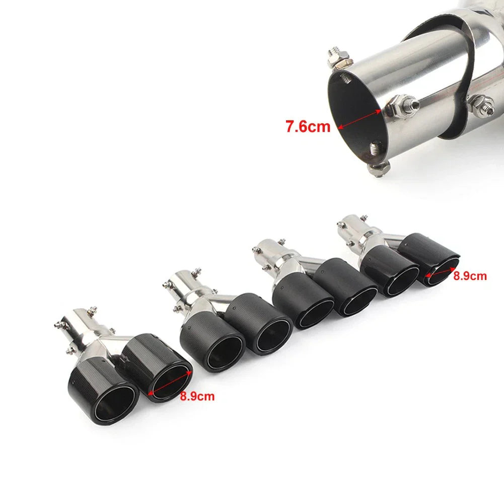 89mm Y Shape Double Exit Exhaust Muffler Tip for Car - Outlet