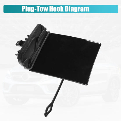 Front Bumper Tow Hook Cap for Mercedes-Benz GLE 350 (2016-2023) Black