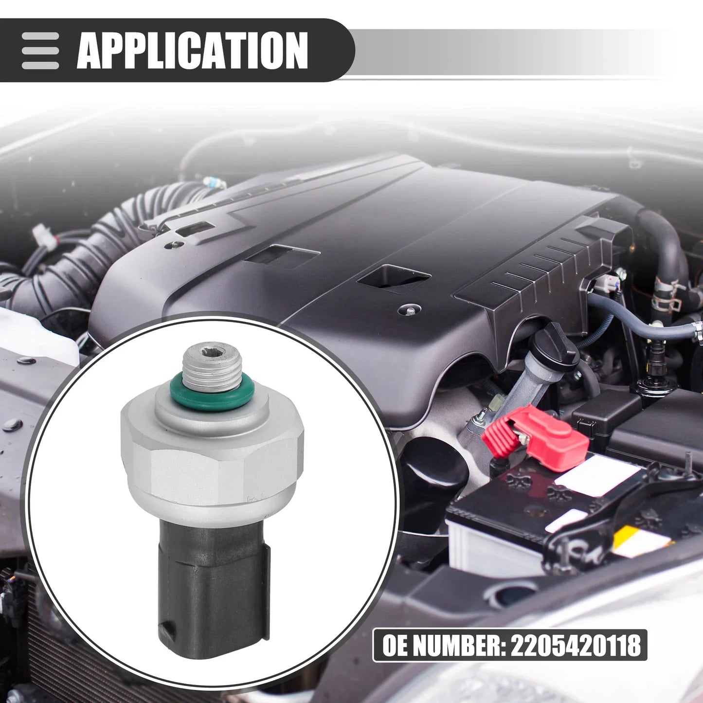 A/C Pressure Transducer Valve for Mercedes-Benz C300 (2008-2020) Metal Black