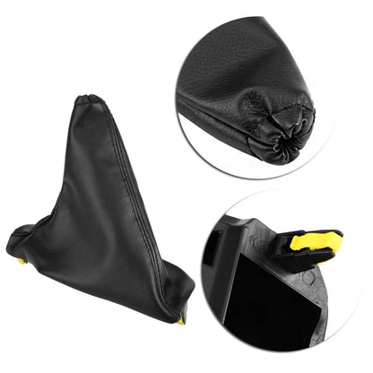 Black Leather Handbrake & T Bar Boot Cover for Falcon FG FGX (08-18)