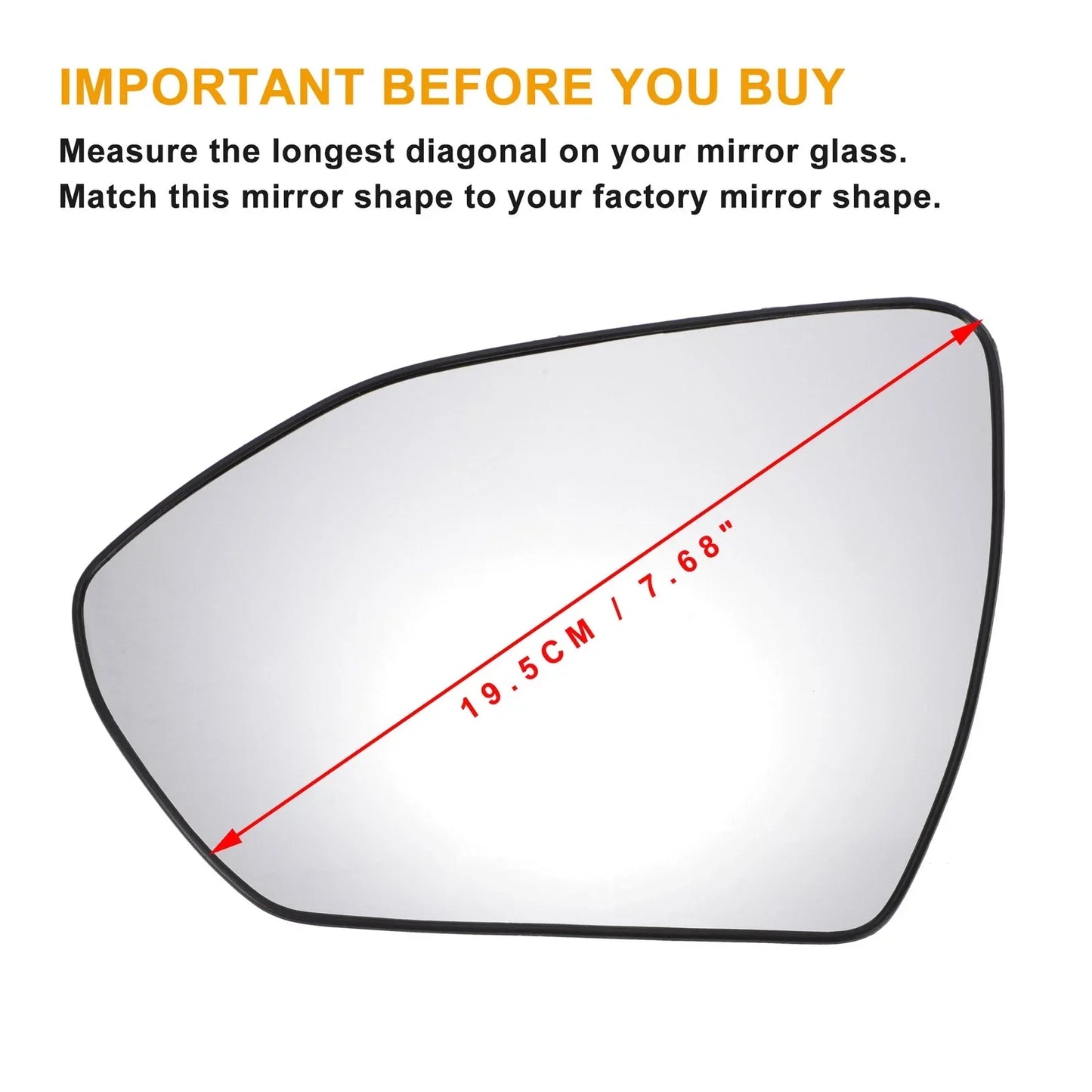 Left Side White Mirror Glass with Back for Hyundai Tucson (2022-2024)