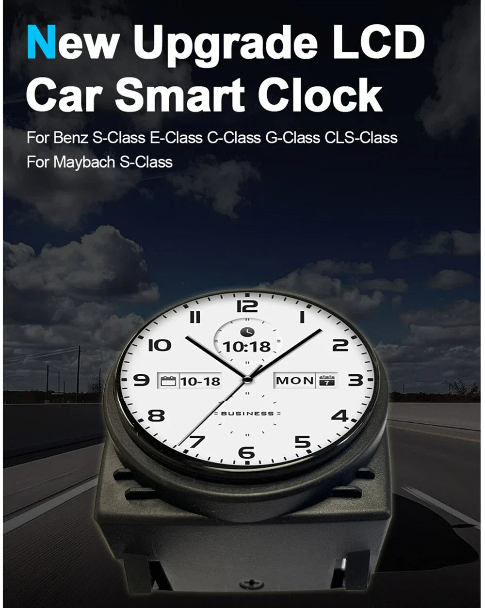 Touch Screen LCD Smart Clock for Benz G-Class W463, CLS W219, S W222 (2002-2023)