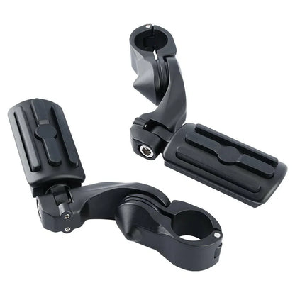 1-1/4" Matte Short Angled Highway Engine Guard Footpegs for Harley
