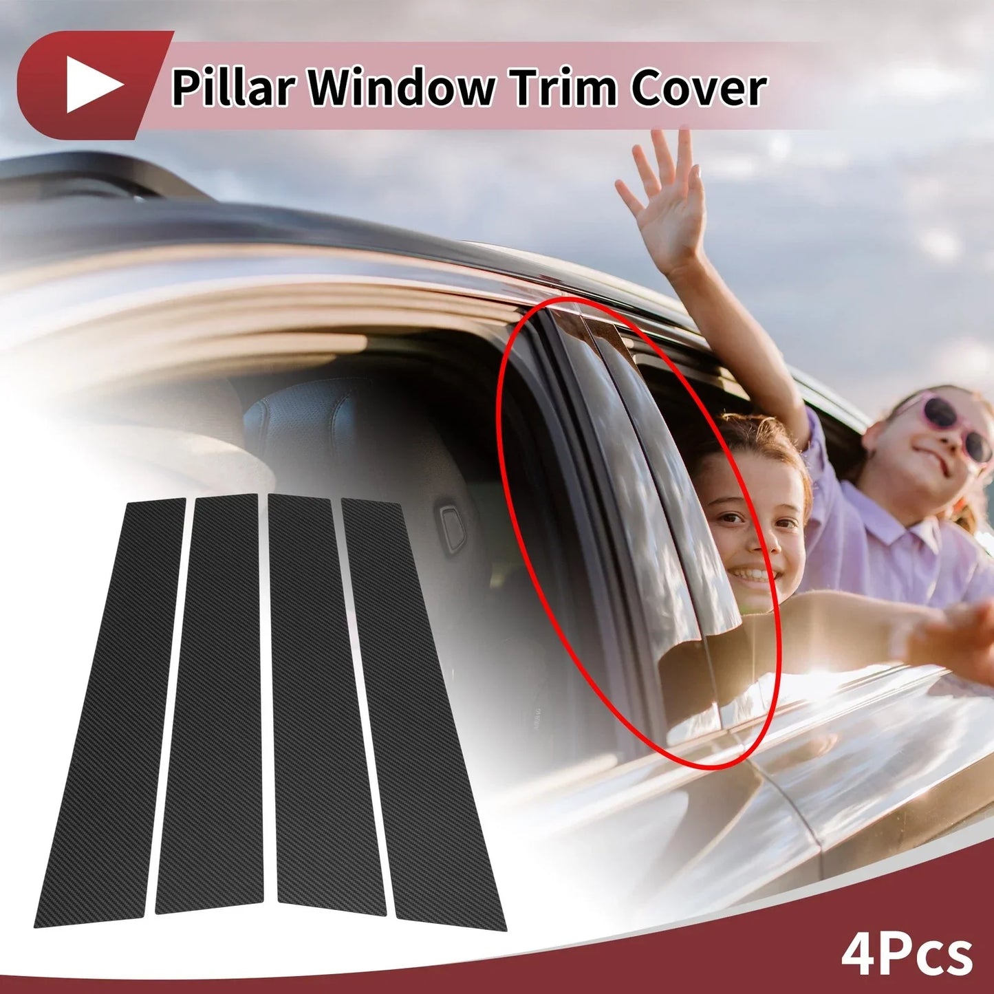 Door Pillar Window Trim for Chevrolet Malibu 2004-2007 (2 x Front Left/Right)