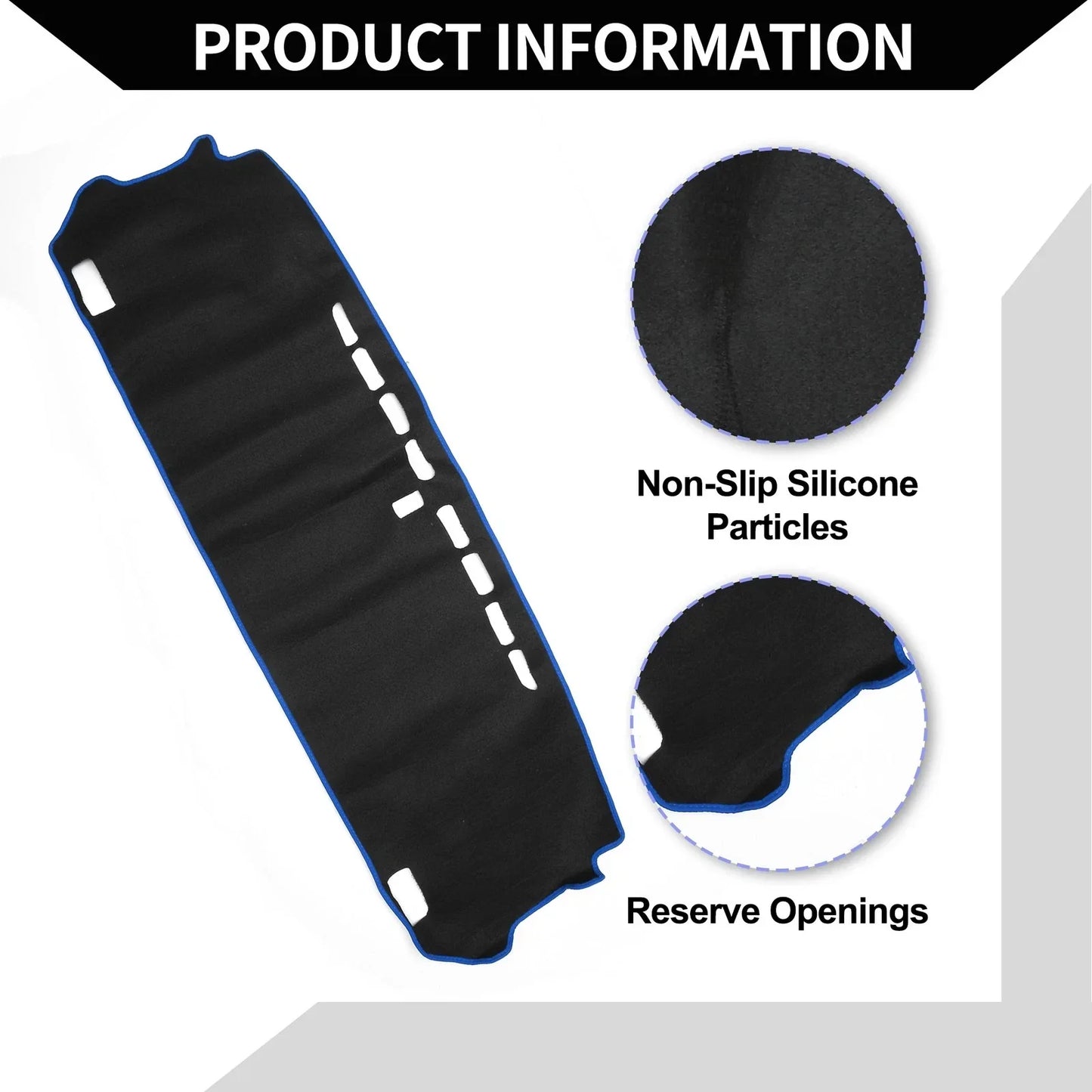 Dashboard Cover Mat for Honda Fit GR1-GR8 (2020-2024) Protector Black Blue 1 Set