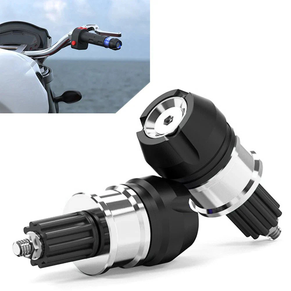 CNC Aluminum Handlebar Grips Bar End Cap Plug for Motorcycle ATV Silver