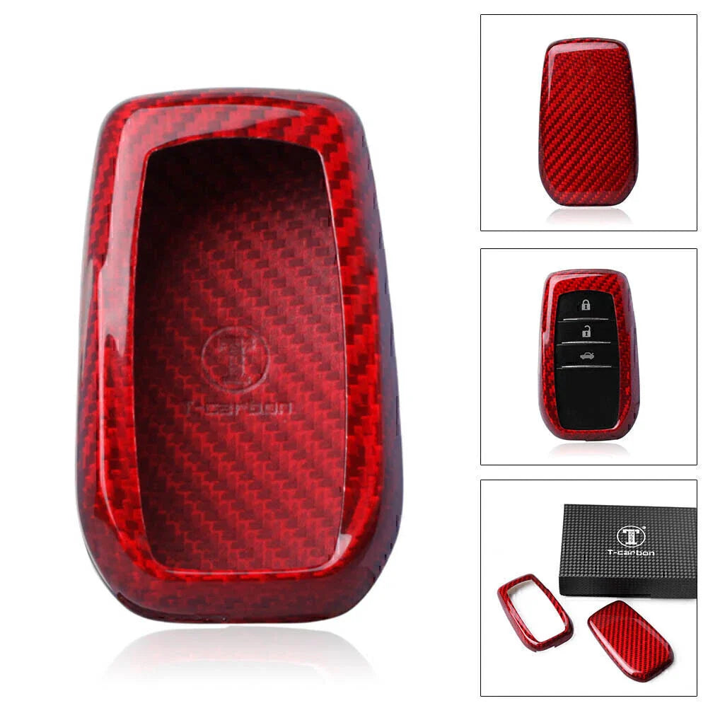 Red Key Fob Shell Cover for Toyota Corolla, Camry, Crown (2003-2023)