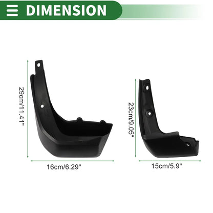Mud Flaps Splash Guards Front & Rear for Honda Fit Hatchback (2014-2017)