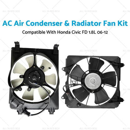 AC Condenser & Radiator Fan Kit for Honda Civic FD 1.8L (2006-2011)