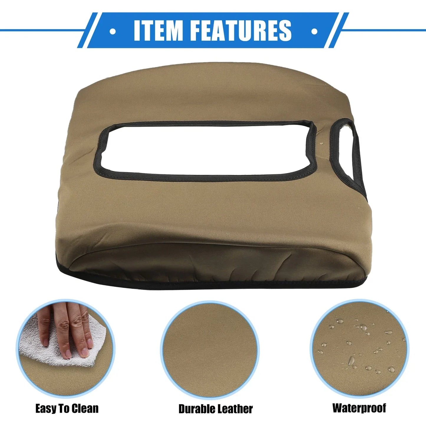 Armrest Protector Cover Pad for GMC Sierra 2014-2017 Deep Brown