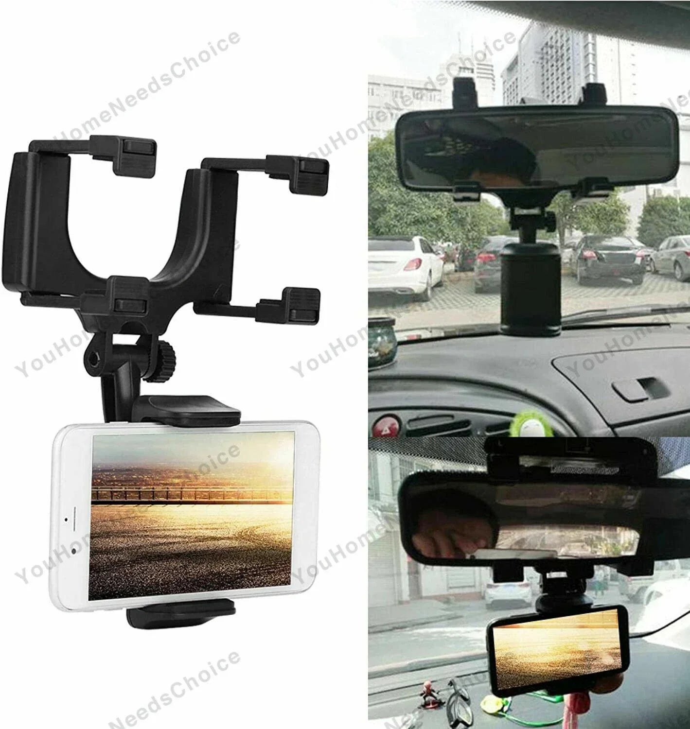 360�� Car Rearview Mirror Mount Holder for Universal Cell Phone GPS