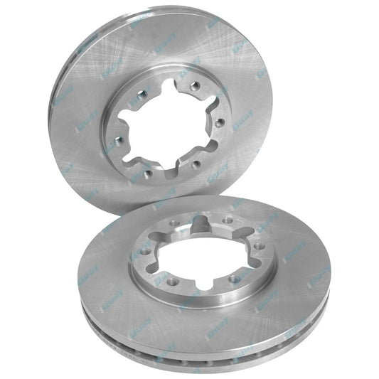 2 Front Disc Brake Rotors for Nissan Patrol GU Y61 4x4 1997 to 2016 incl Safari