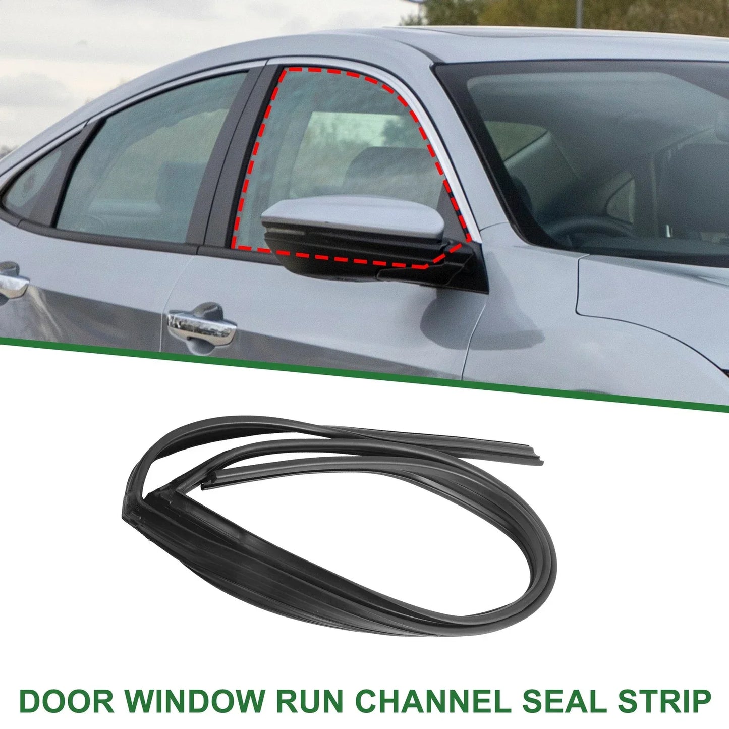 Front Left Door Window Run Channel Seal Strip for Honda Civic (2006-2011)