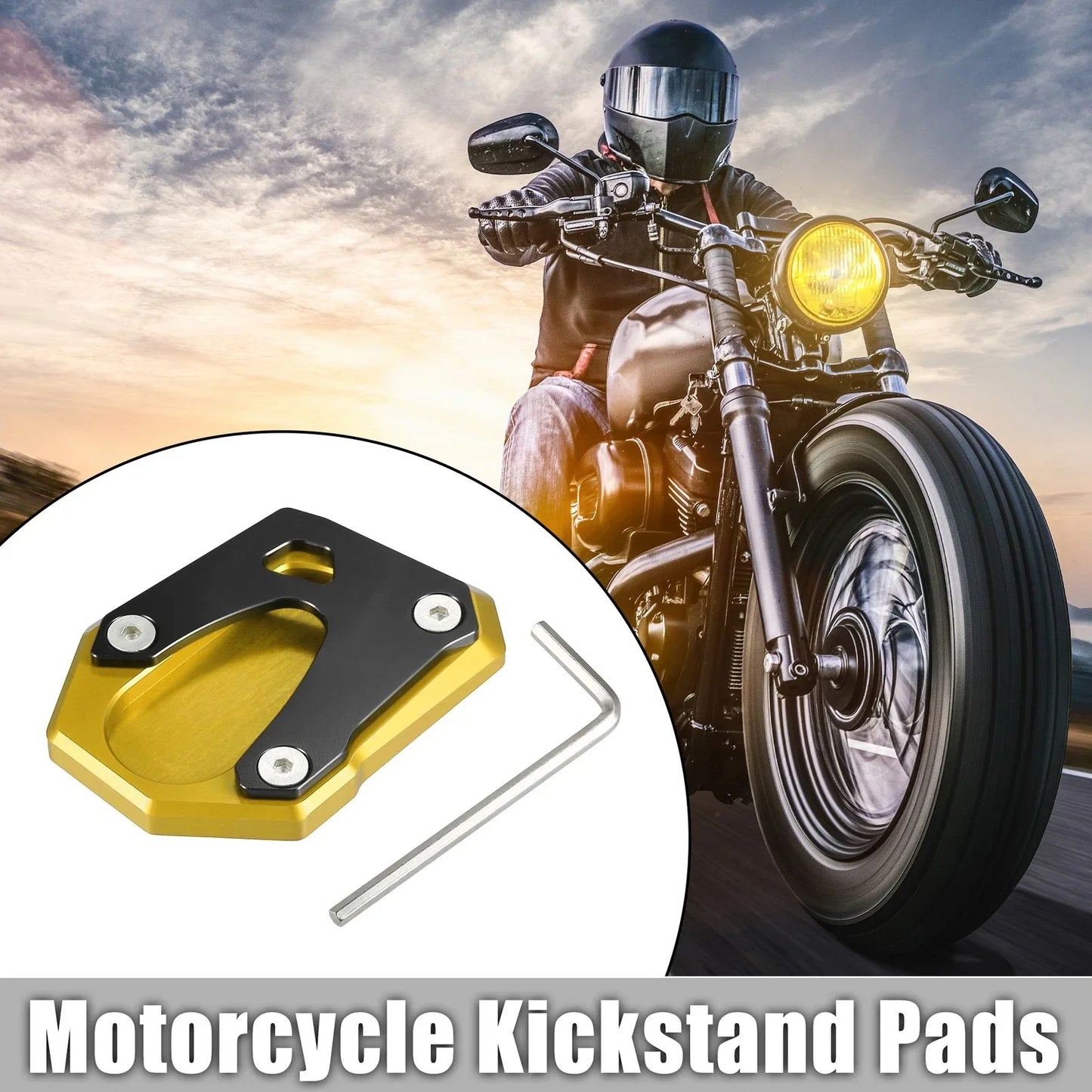 Motorcycle Kickstand Side Pad Gold Tone for Honda Monkey 125 (2018-2023)