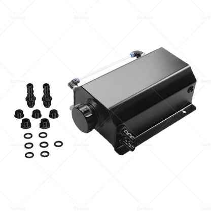 2L Aluminum Black Coolant Radiator Overflow Tank for Universal Vehicles