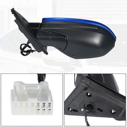 5 Pin Right Side Exterior Door Mirror Assembly Blue for Honda Civic (2016-2020)