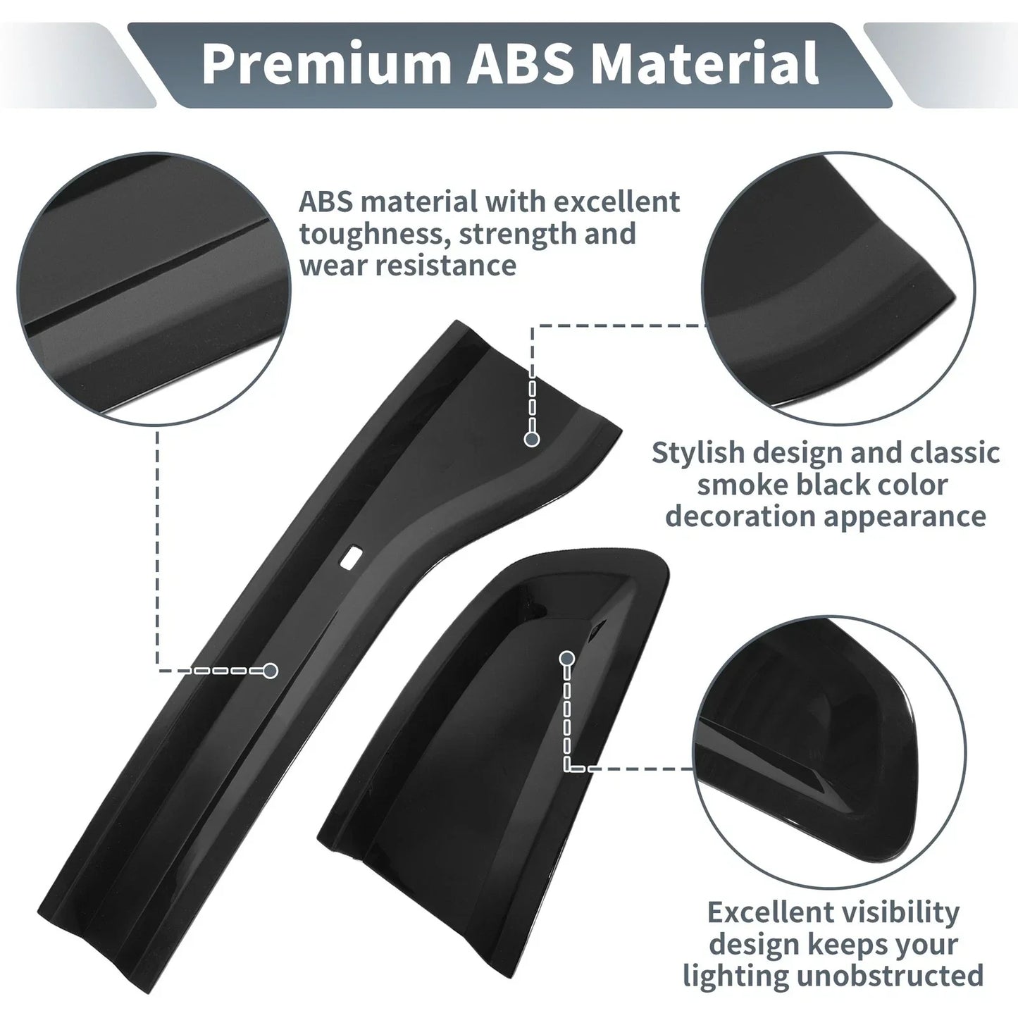 Tail Light Cover for Dodge Charger 2015-2024 - Smoked Black ABS Guard