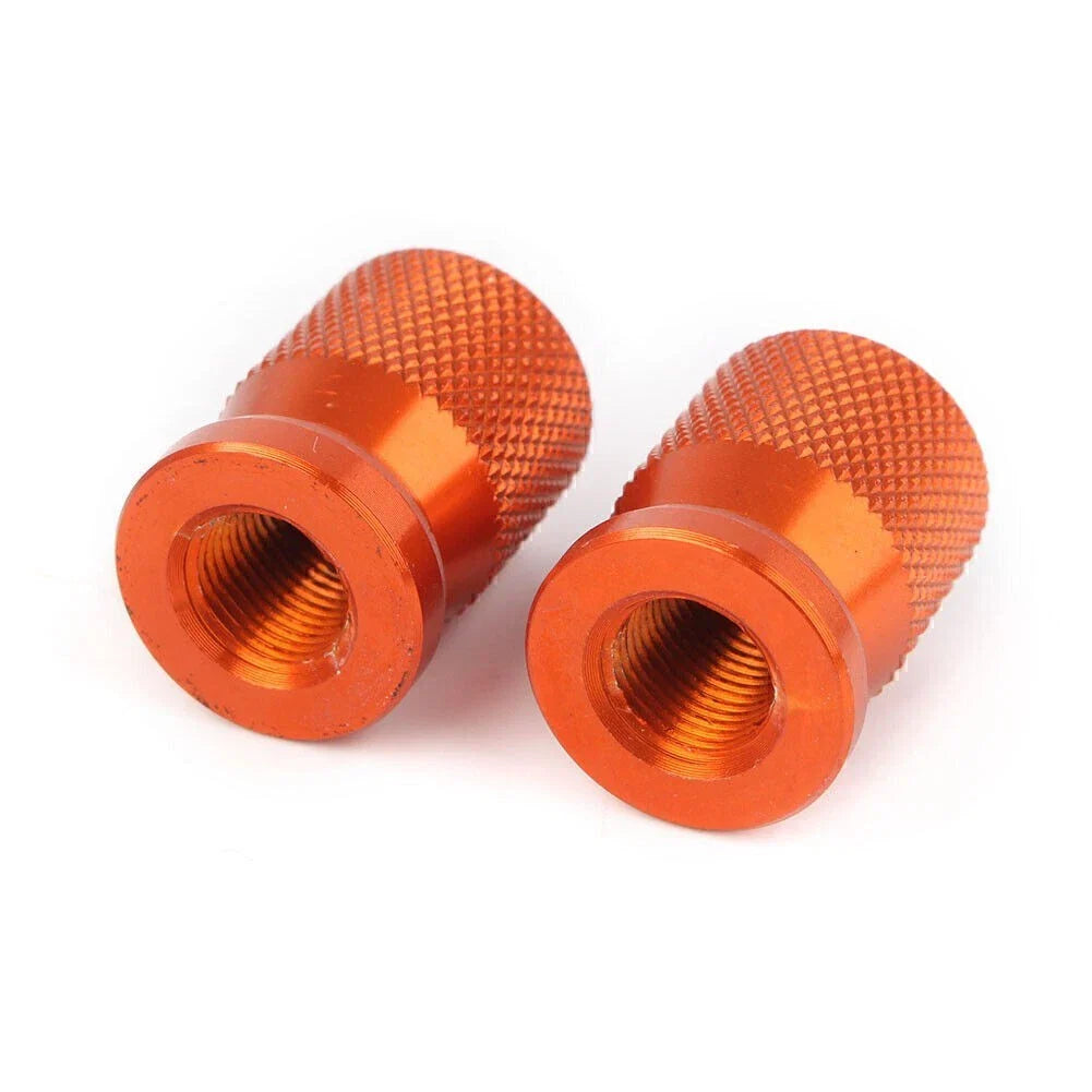 Tire Valve Caps  Orange Dust Covers for Car Wheel Rim Vent Stems