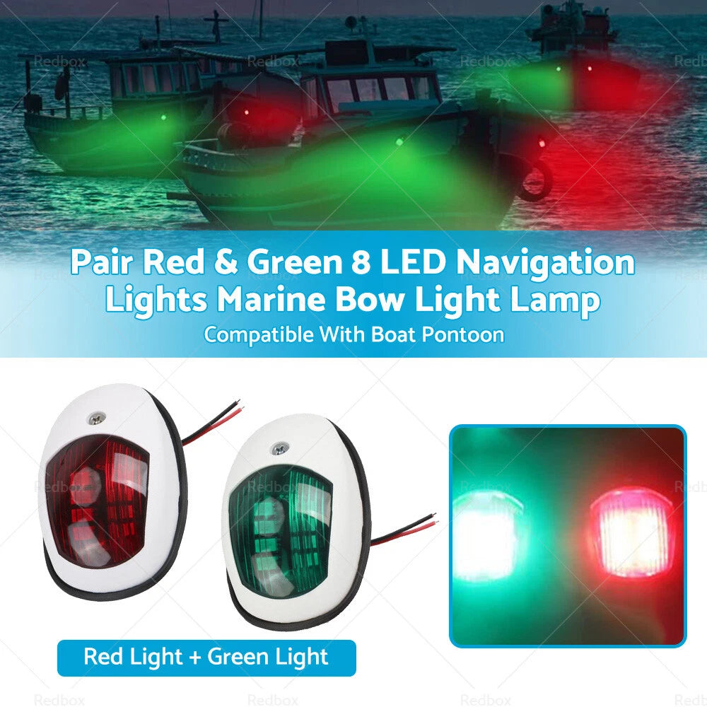 8 LED Navigation Lights for Boat Pontoon
