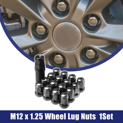 M12x1.25 Car Wheel Hub Lug Nuts 2 x Set for Honda, Chevy, Nissan