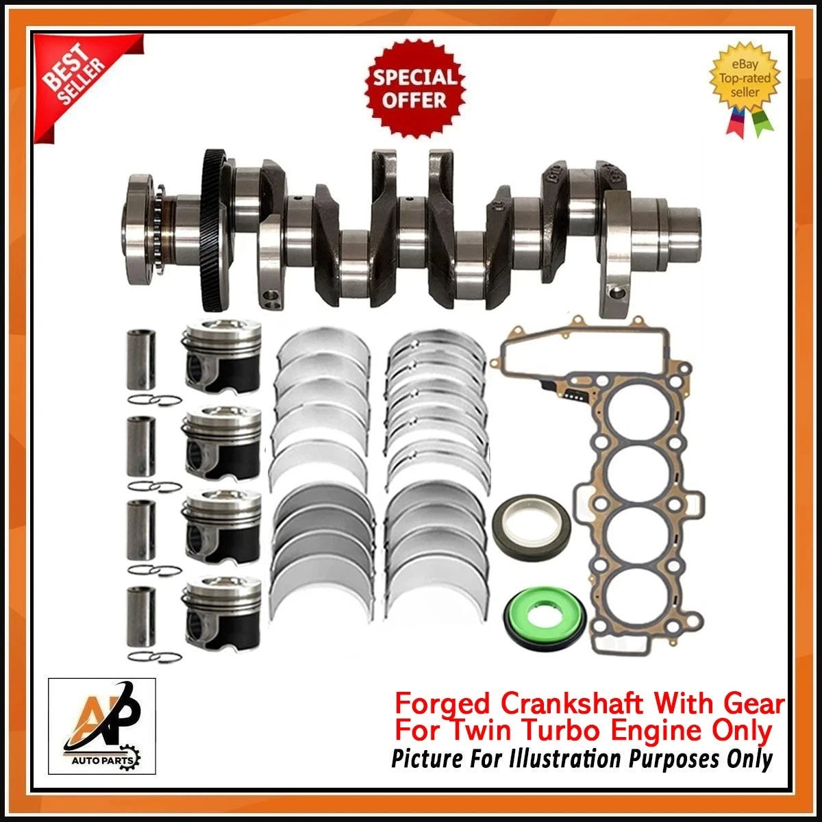 Engine Rebuild Kit 2.0 Diesel Forged Crankshaft for Land Rover Discovery (2005–2009)