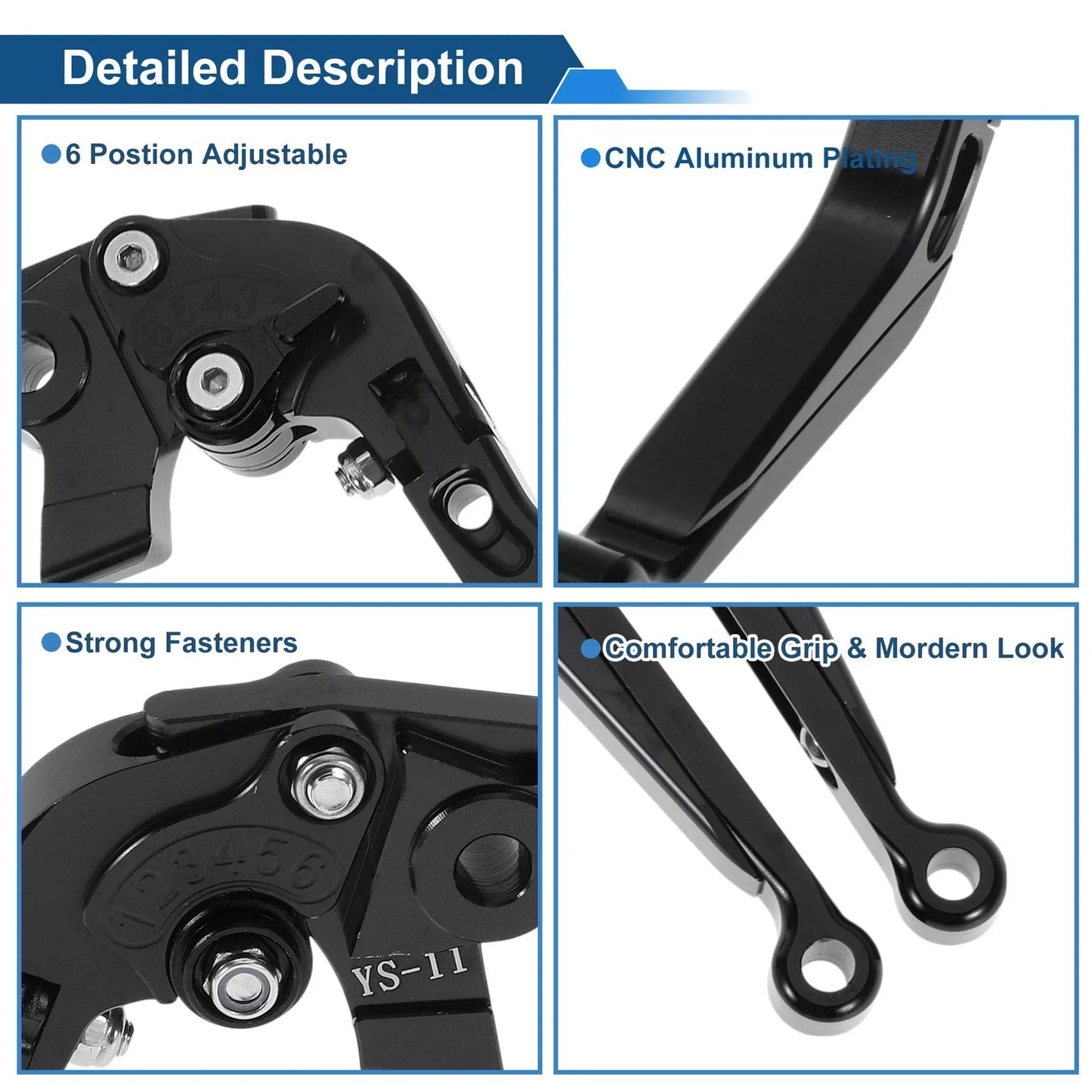 Adjustable Brake Clutch Levers for Honda X11 (1999-2002) - Solid Black
