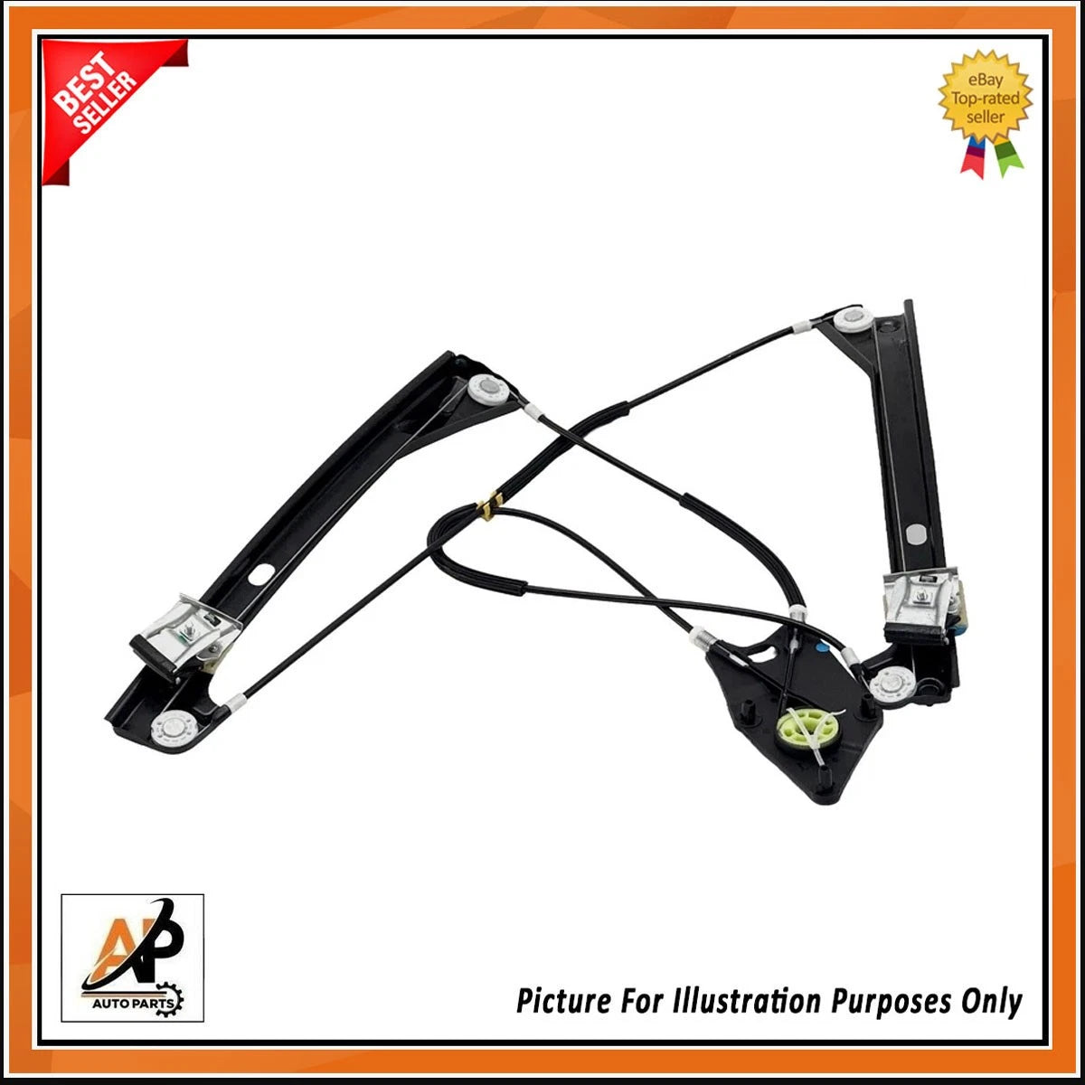 Front Right Window Regulator Mechanism for VW Polo Mk5 3-Door (2009–2017)