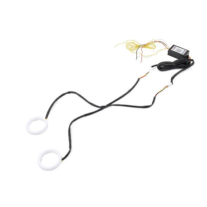 90MM RGB Phone Control Angel Eye Halo Rings Headlight DRL for Car