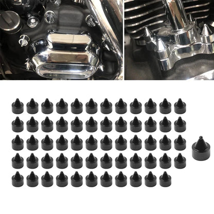 60x Black Engine Bolt Caps for Harley Heritage Softail Breakout Sportster