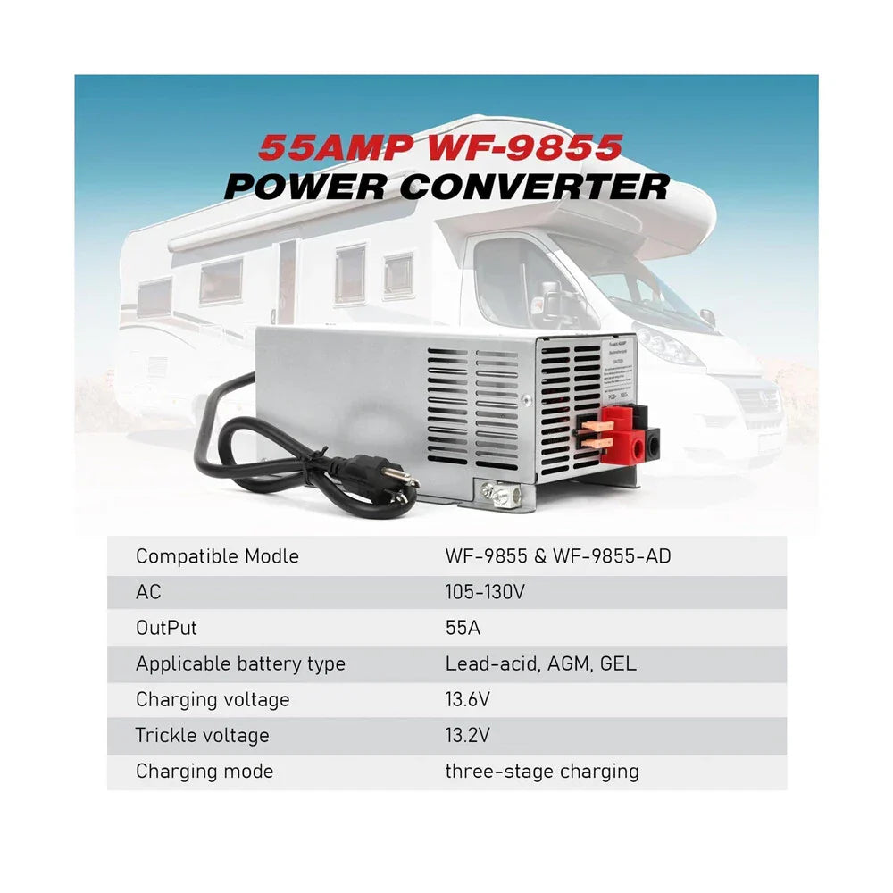 55 Amp RV Power Converter for Lead-Acid Battery WF-9855 Series