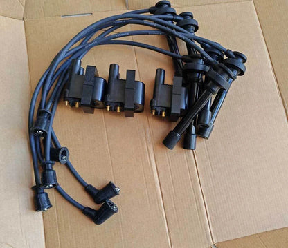 3 x Ignition Coil Pack & Lead Kit for Mitsubishi Triton MK (1996-2003)