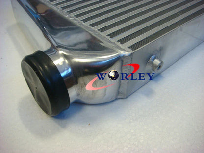 600x300x76mm Front Mount Intercooler + 3" Piping + Red Hose for Car Model