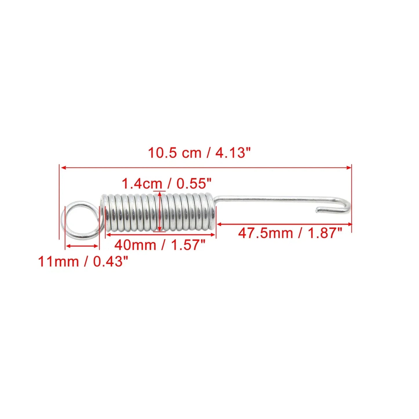 2 x Silver Tone Motorcycle Foot Kickstand Side Stand Springs for Honda CG125