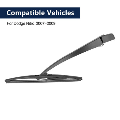 Rear Windshield Wiper Blade Arm Set 10 Inch for Dodge Nitro (2007-2009)