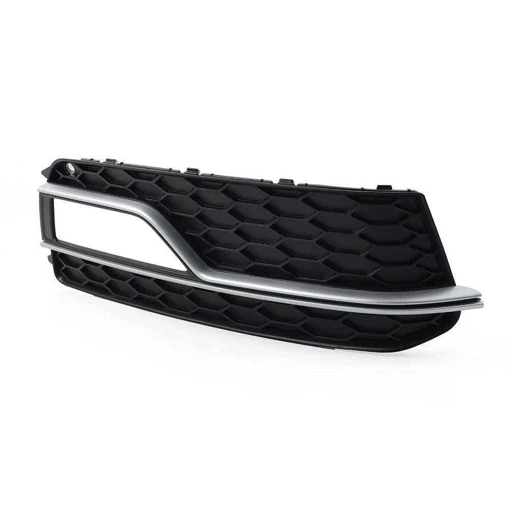 Front Bumper Fog Light Grille Cover w/Silver Trim for Audi A5 S5 (13-17)