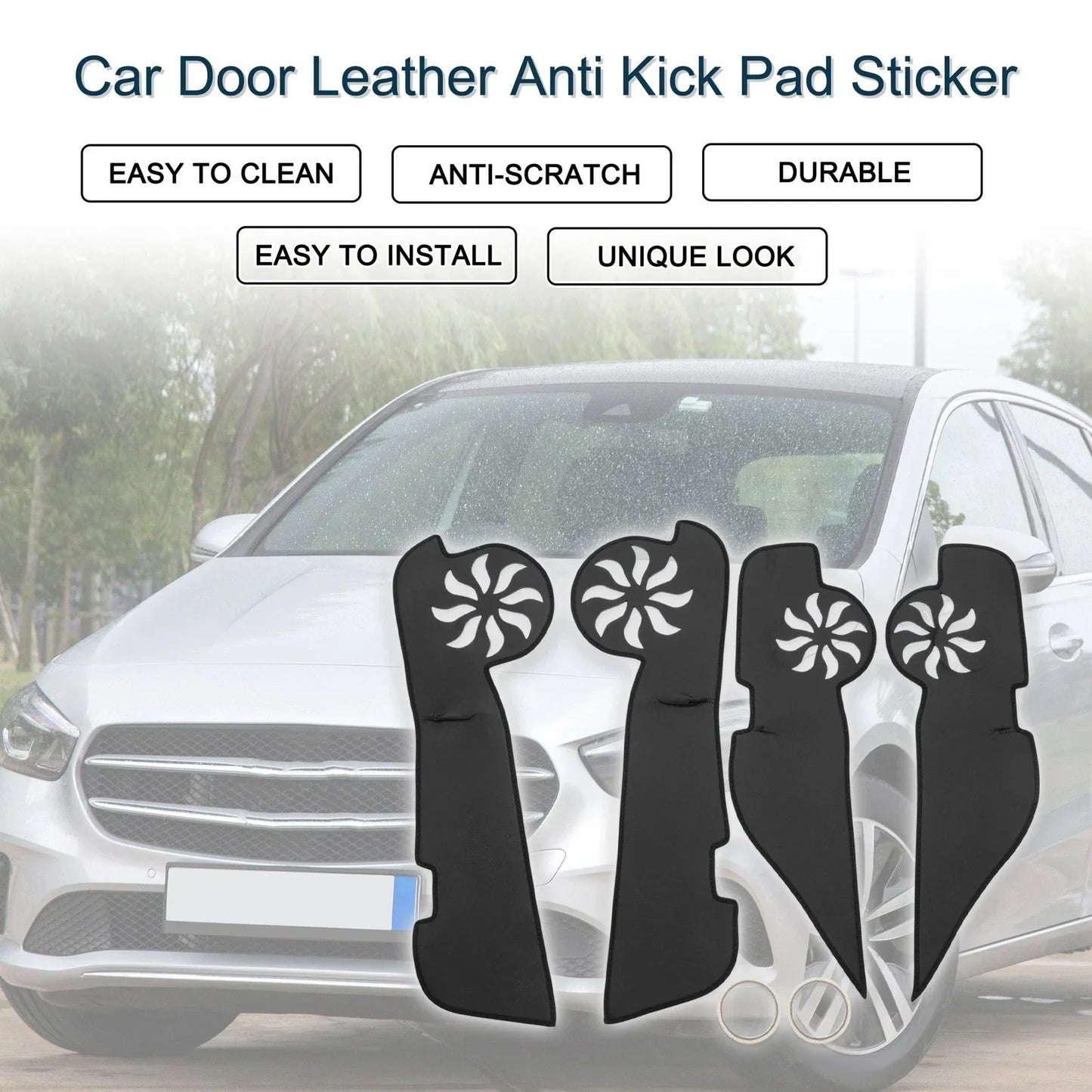 Car Door Leather Anti-Kick Pad Sticker for Mercedes-Benz B200 (2000-2008)