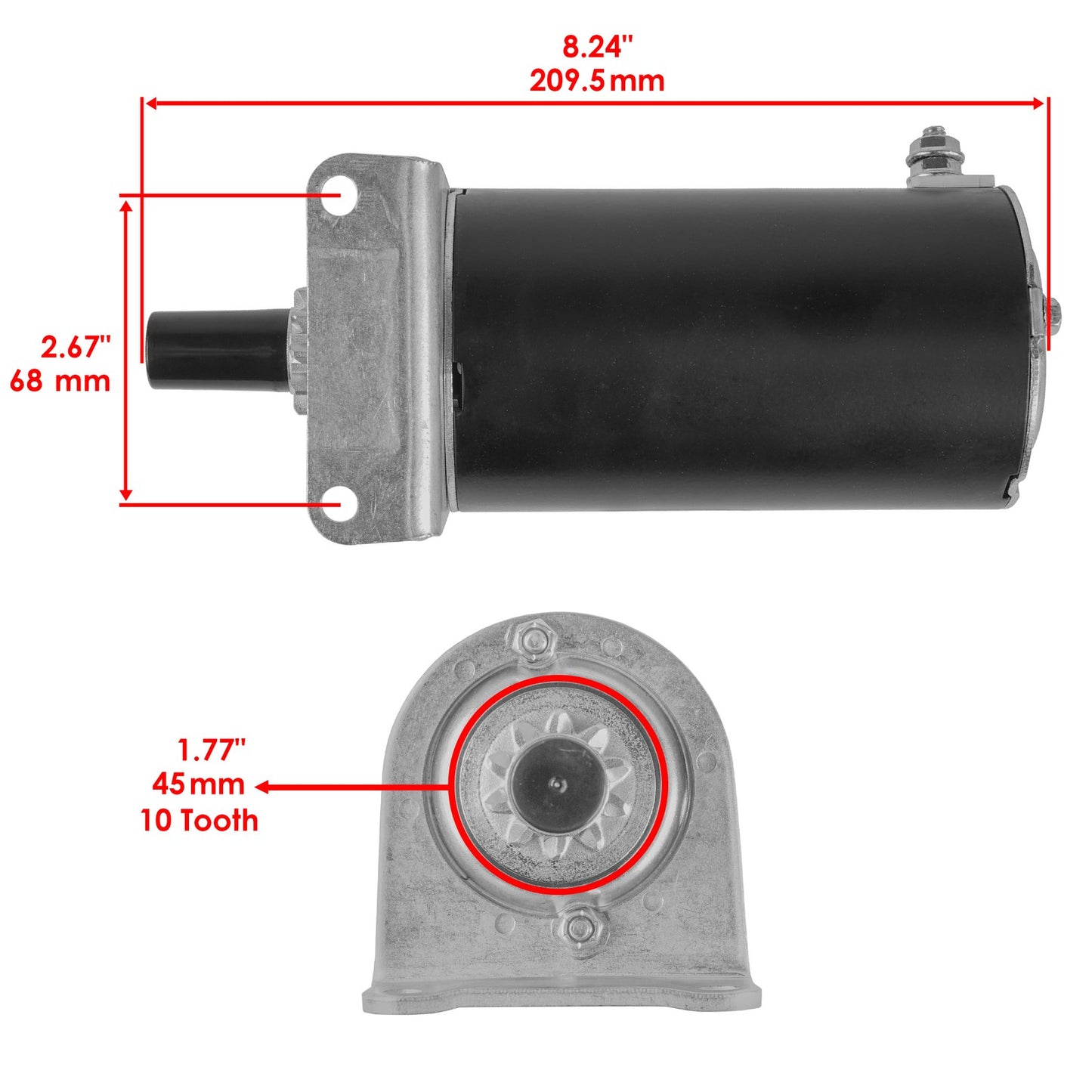 Caltric Starter Motor Replacement for Kawasaki FH451V Small Engines (2000–2010)