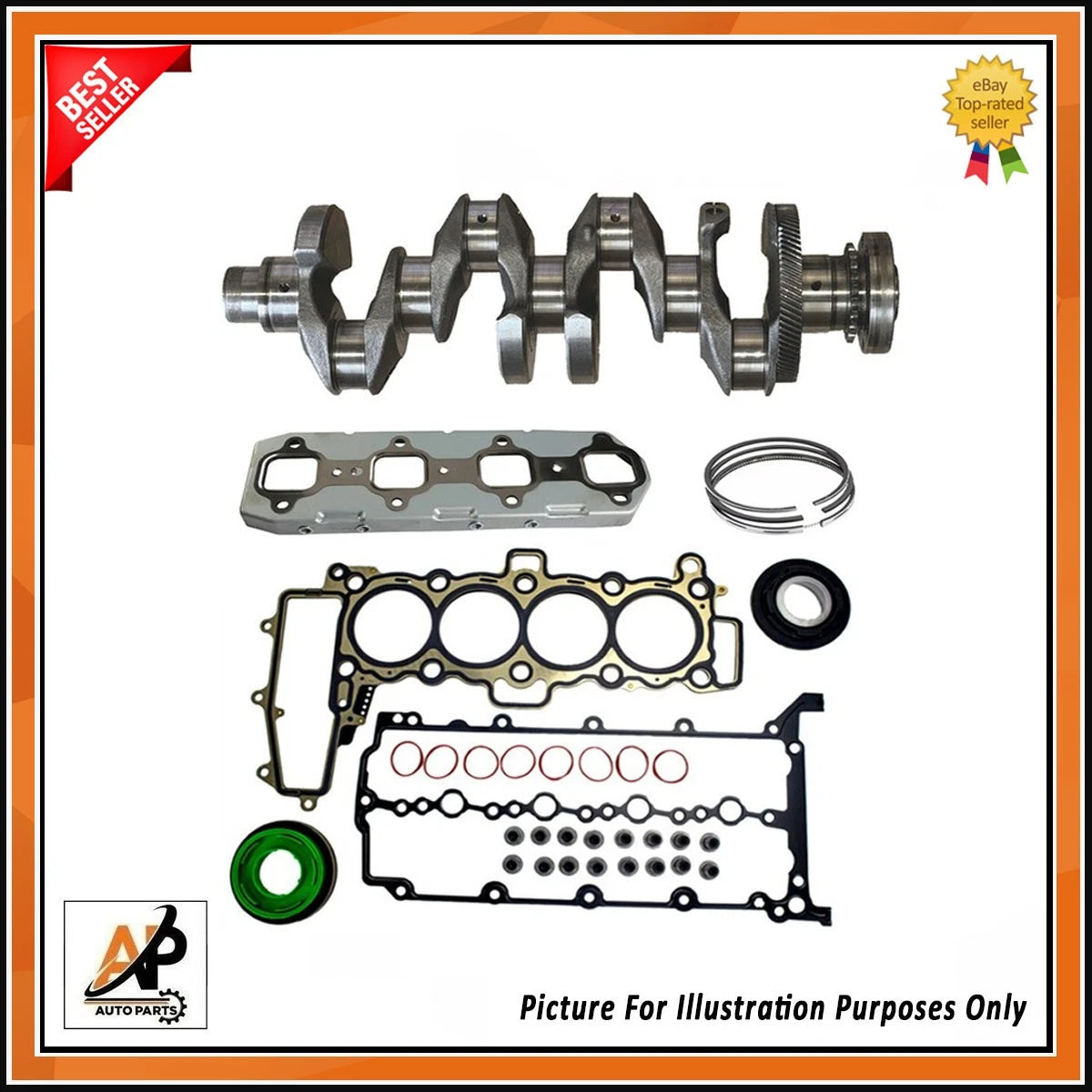 Crankshaft with Engine Rebuild Kit for Land Rover 2.0D 204DTD (2003–2010)