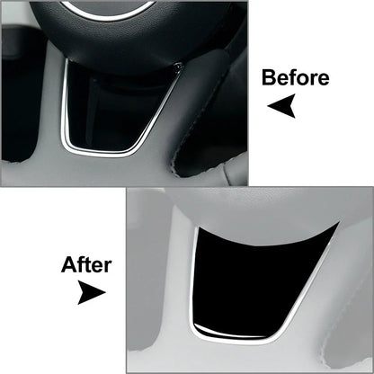 Steering Wheel Cover Trim Piano Black for Audi A3 A4 A5 B9 (2017-2021)