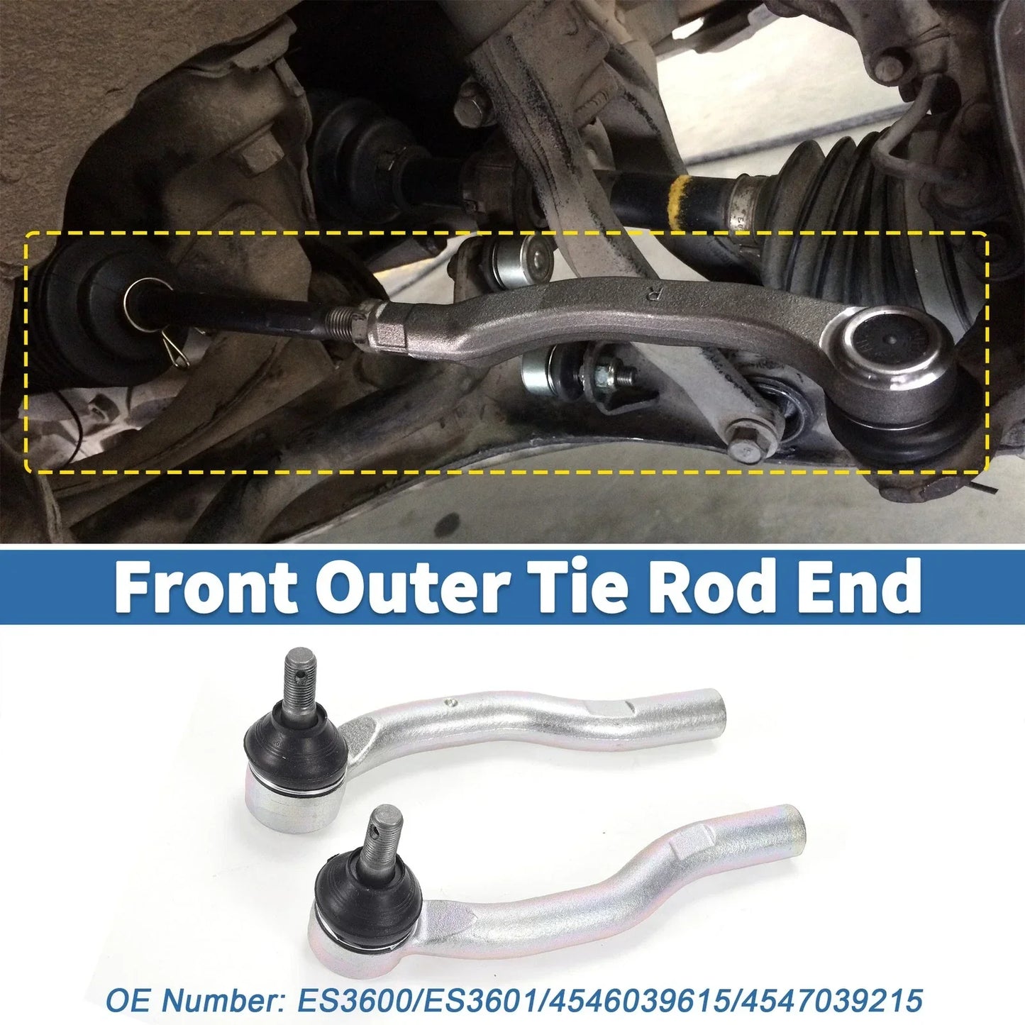 2 x Front Outer Tie Rod Ends for Toyota Camry (2002-2003)
