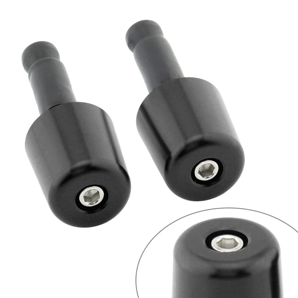 1.5" Black Handlebar Grips & End Caps for Universal Motorcycle