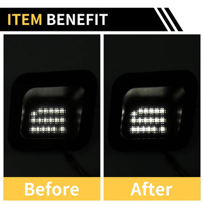 2 x License Plate Lights White for Dodge Ram 1500 2500 3500 (2010-2023)