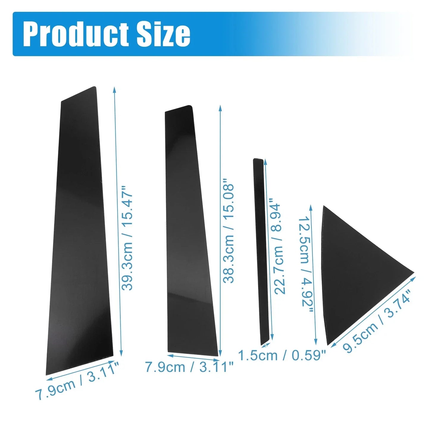 8pcs Car Pillar Post Side Door Window Covers for Hyundai Elantra (2017-2023)