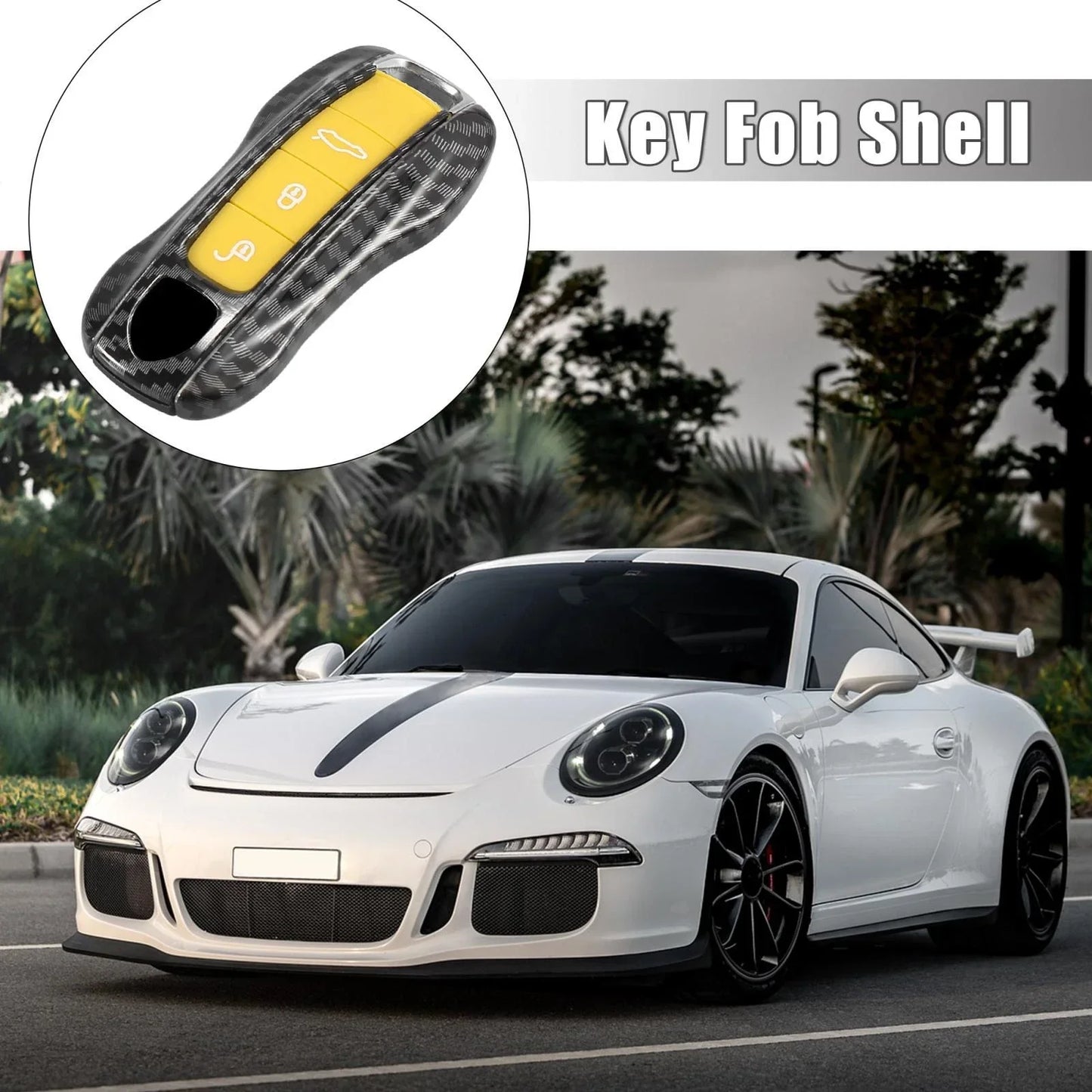 Carbon Fiber Key Cover Fob Shell for Porsche
