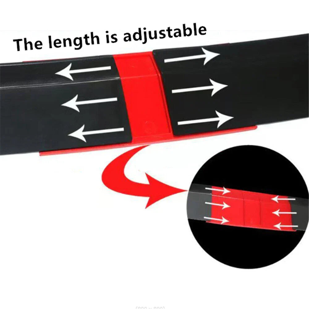 Glossy Black & Red Adjustable Rear Trunk Spoiler Lip for Universal Cars