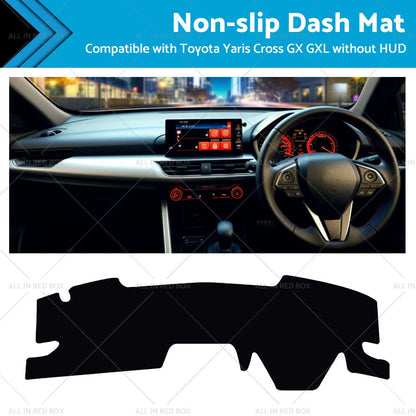 Black Dash Mat Cover for Toyota Yaris Cross GX GXL (2020-2022) Non-Slip