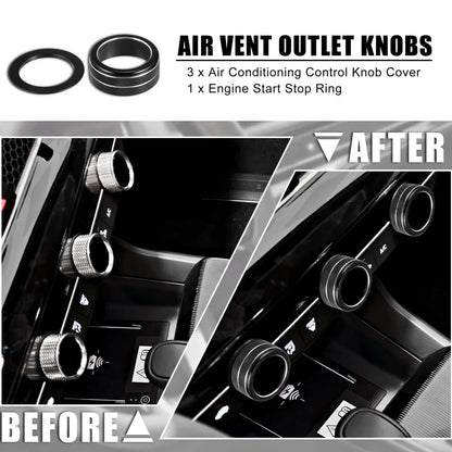 4pcs Black Air Conditioner Shift Knob Covers for Honda Civic (2022)