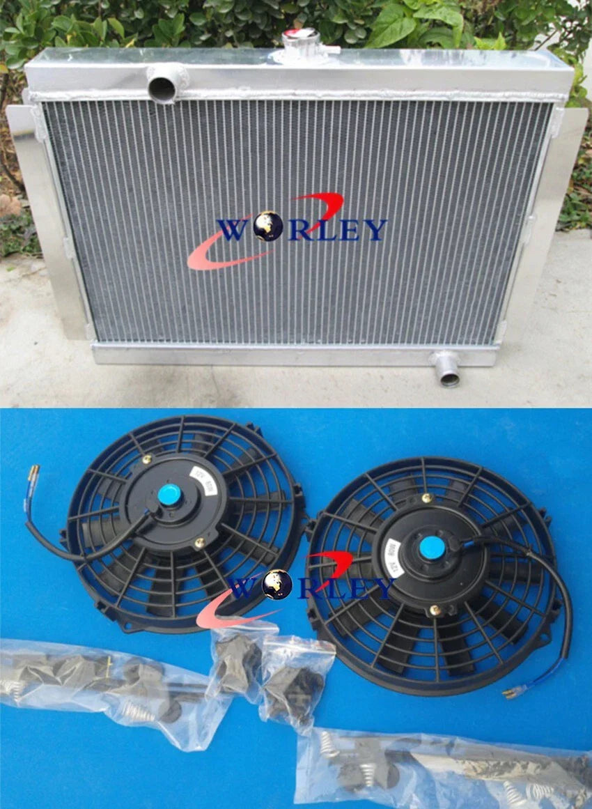 3 Row Aluminum Radiator + Fans for Nissan Datsun 280Z 280ZX (1975-1983)