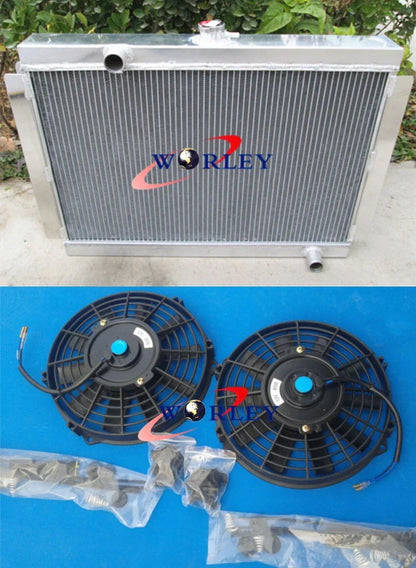 3 Row Aluminum Radiator + Fans for Nissan Datsun 280Z 280ZX (1975-1983)
